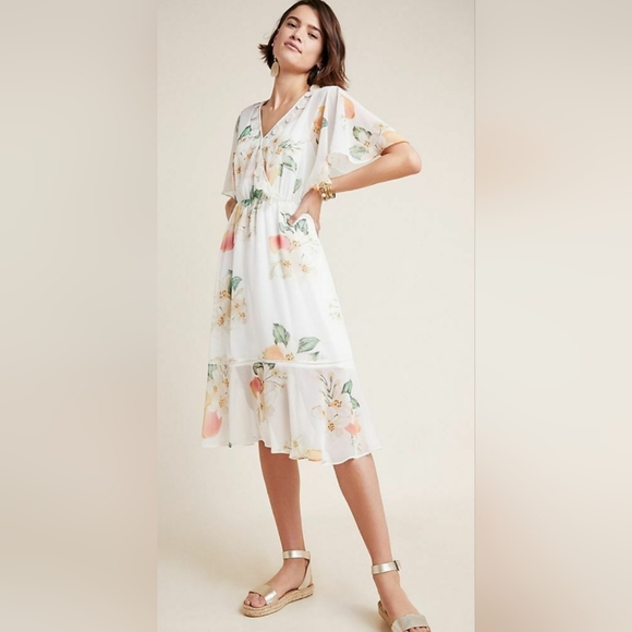 Anthropologie Dresses & Skirts - FARM RIO Floral White Dress Xl